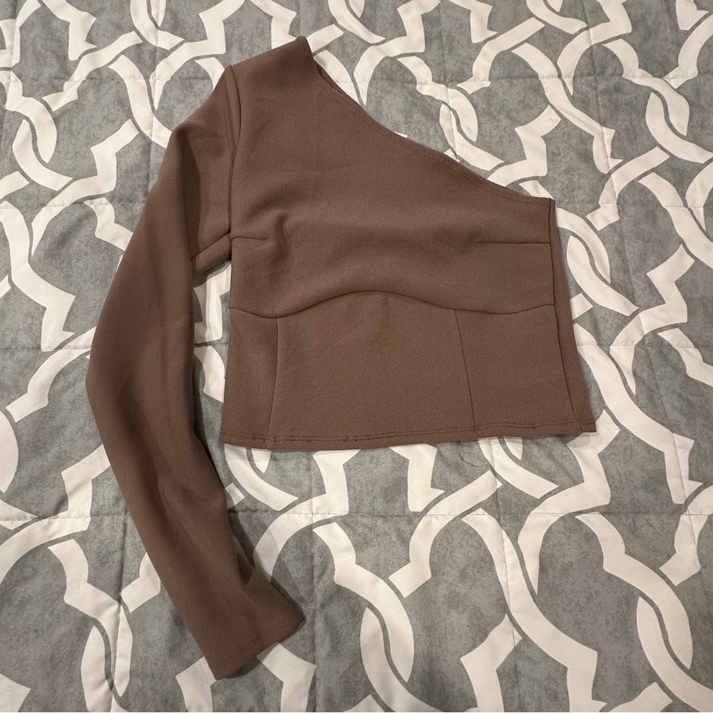 Abercrombie And Fitch One Shoulder Top Brown  Women’s Size XS